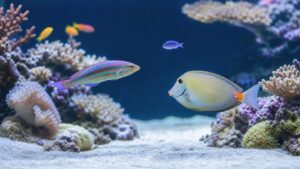 Reef-safe showpiece fish in a mature coral aquarium for Most Beautiful Reef-Safe Fish You Can Keep