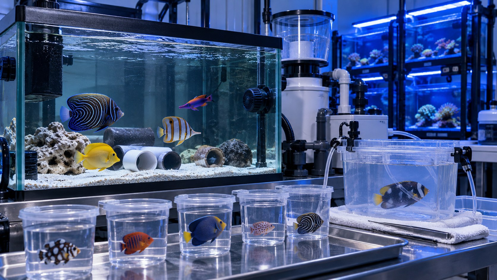 Rare marine fish acclimation and quarantine system